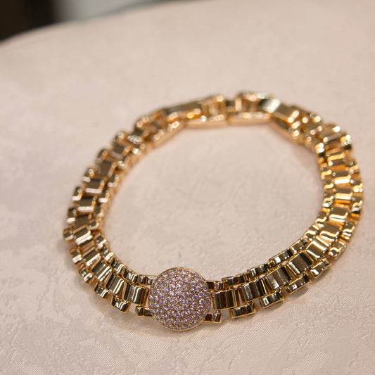Gourmette Rose Gold Style Rolex – Modèle Élégant