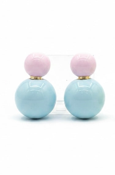 Boucles d’oreilles perles estivales bicolores – style frais et color
