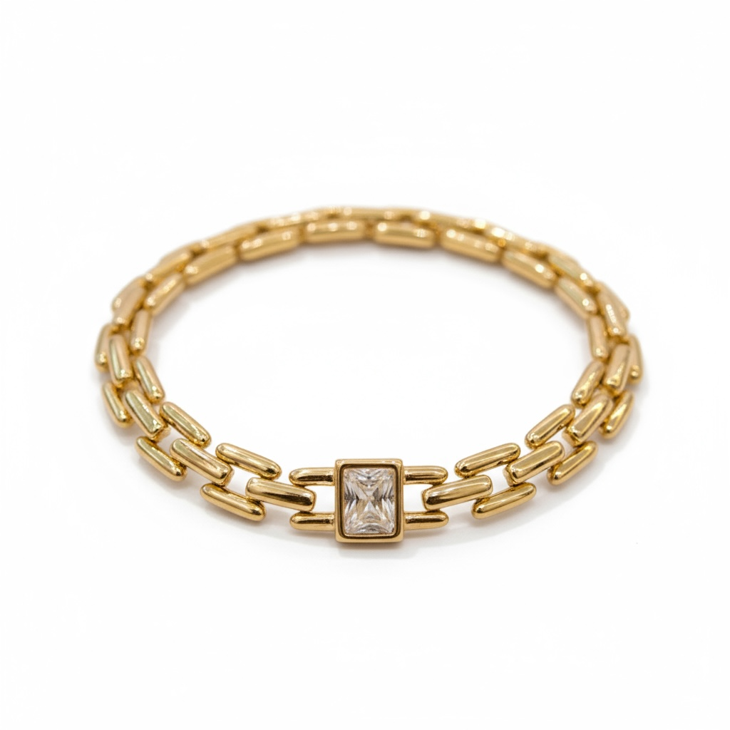 Gourmette Rose Gold Chaîne Chic Cristal