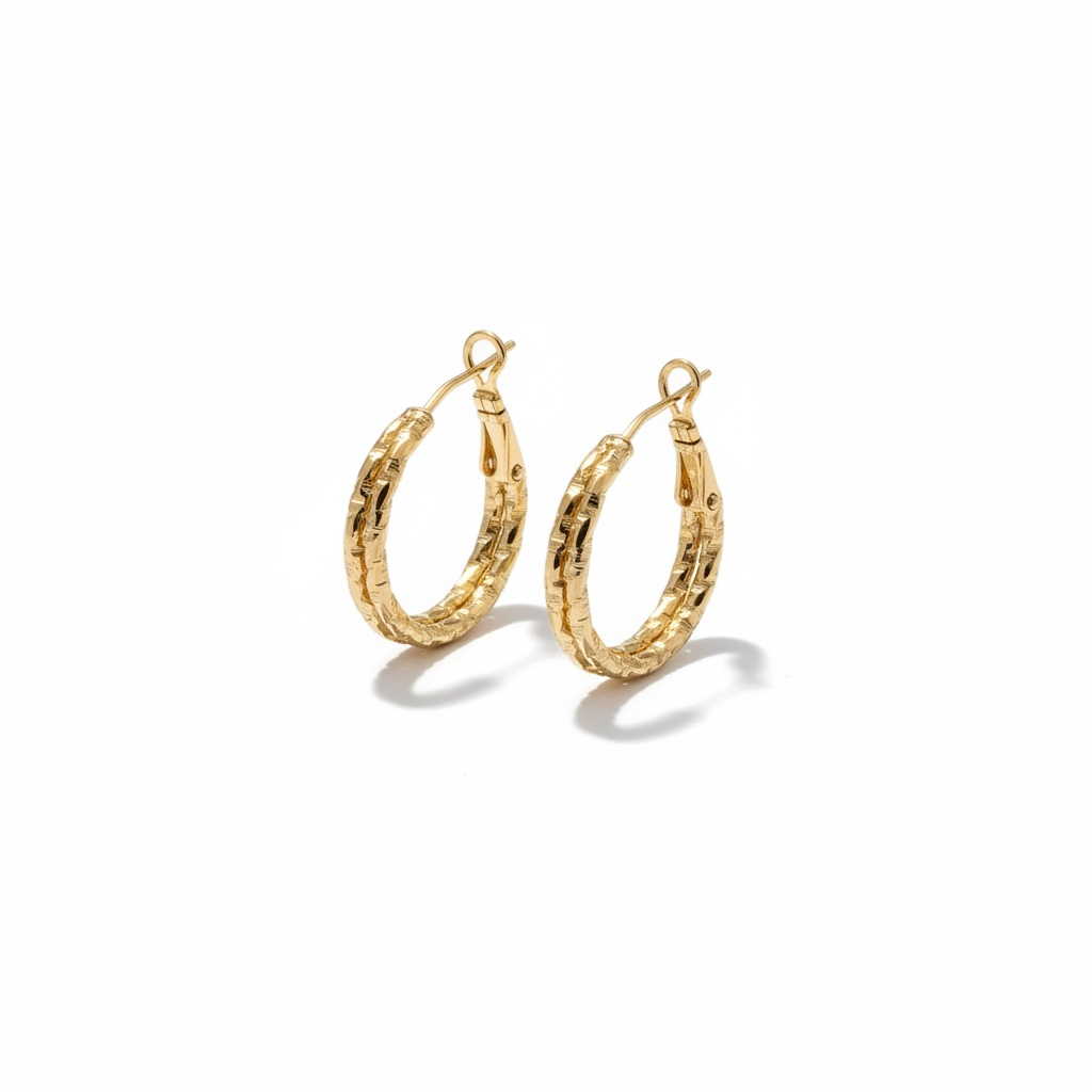 Créoles Rose Gold Texturées – Élégance Intemporelle