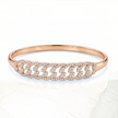 Bracelet Jonc Chaîne Scintillante Rose Gold
