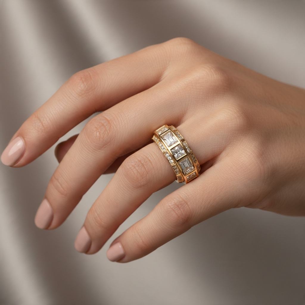 Bague Géométrique Éclat – Rose Gold