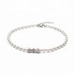 Bracelet Perles Nacrées avec Nœud Argenté