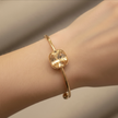 ✨ Bracelet Jonc Doré – Cristal Champagne | ANIBA JEWELS