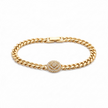 Bracelet Chaîne Doré avec Médaillon Géométrique Scintillant