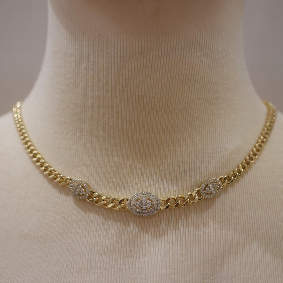 Collier Doré à Maillons – Médaillons Scintillants
