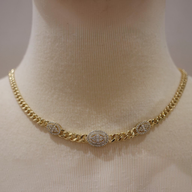 Collier Doré à Maillons – Médaillons Scintillants