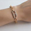 Bracelet Chaîne Luxe Fermoir Cristal – Rose Gold