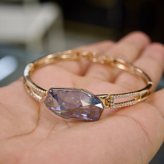 Bracelet Jonc Prestige – Cristal Facetté & Zircons