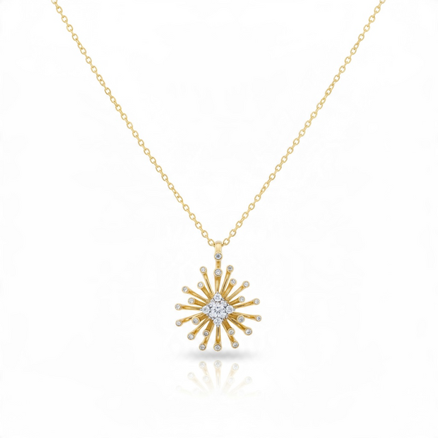 Collier Doré Soleil – Pendentif Éclat Scintillant
