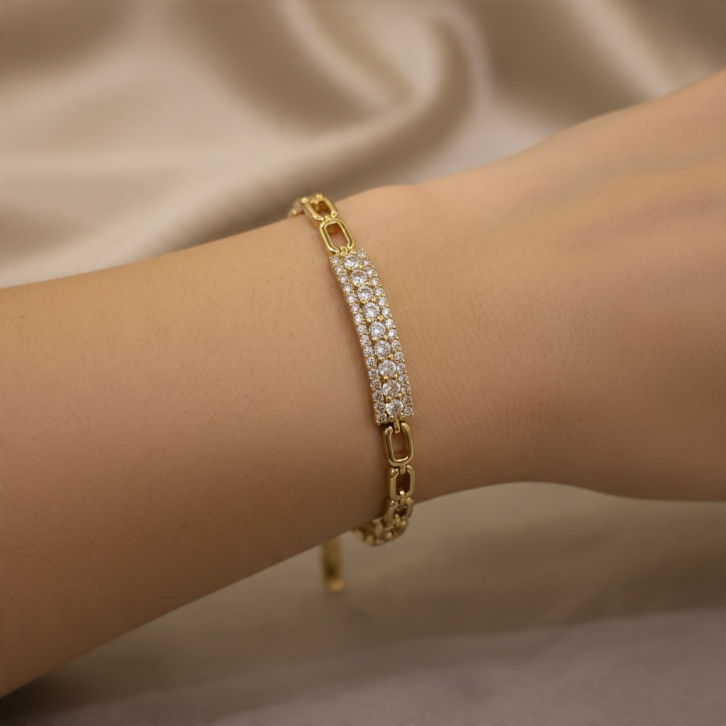 ✨ Bracelet Éclat Cristallin Doré