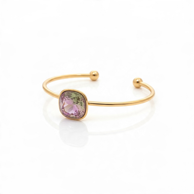 Bracelet Jonc Doré – Cristal Multicolore | ANIBA JEWELS
