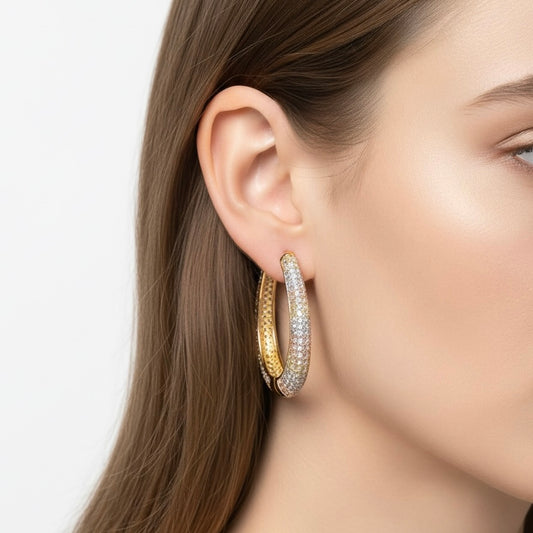 Boucles d’oreilles créoles scintillantes – 3 coloris