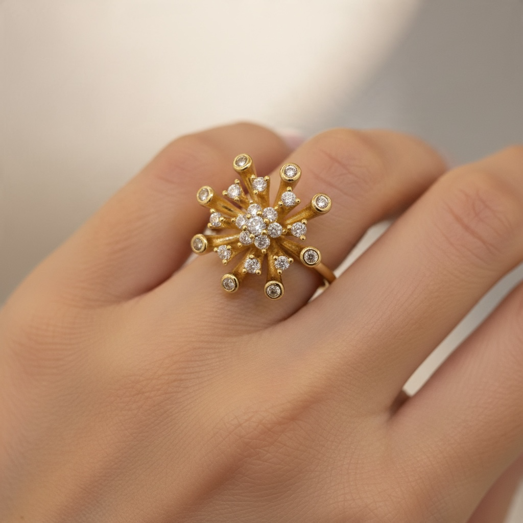 Bague Éclat Stellaire Dorée