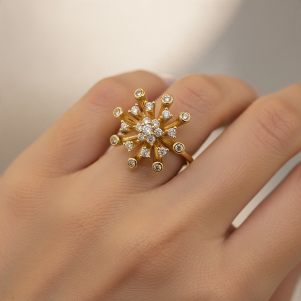 Bague Éclat Stellaire Dorée
