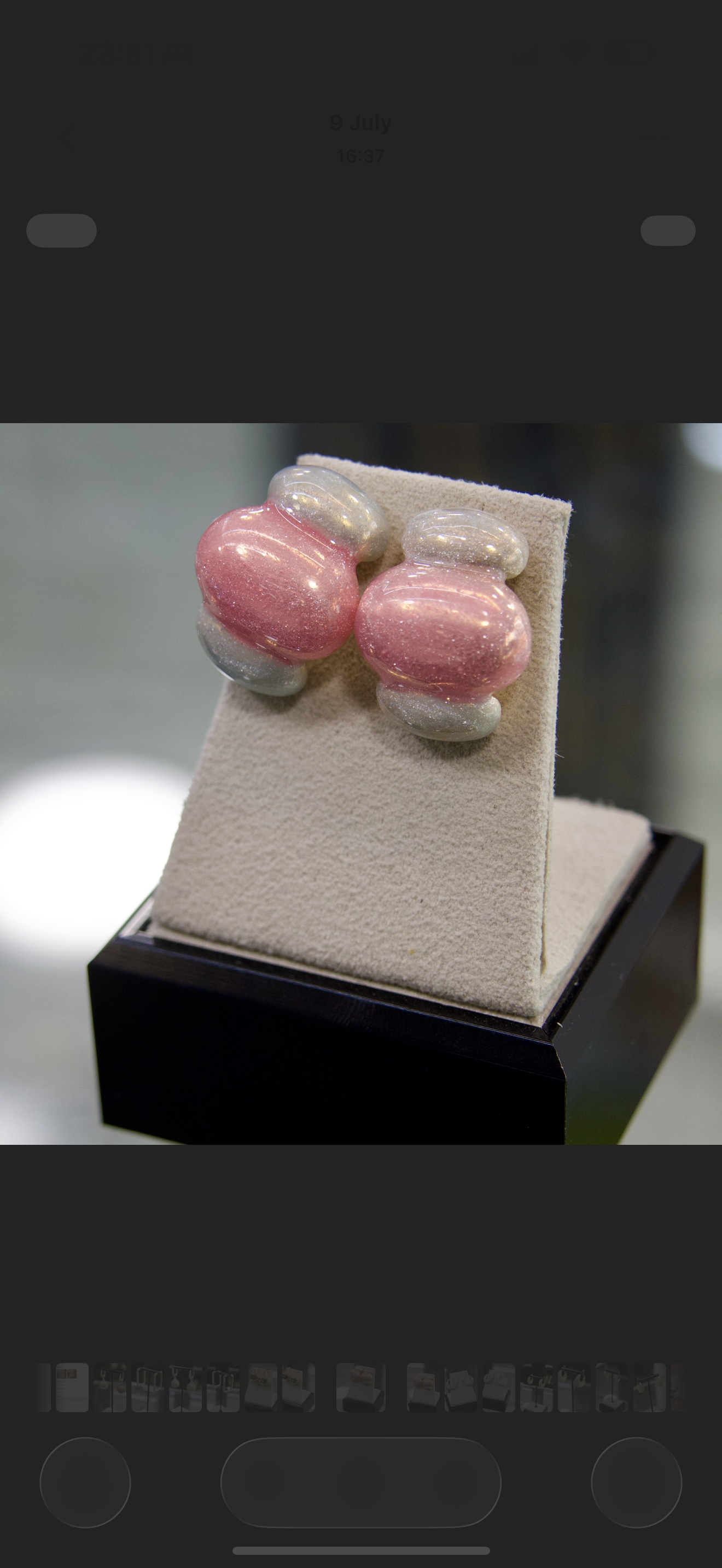 Boucles d’oreilles Rose Nacré – Élégance Vintage