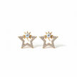 Boucles d’Oreilles Étoiles Dorées avec Cristaux Scintillants