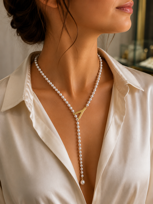 Collier Y Perlé Élégance Dorée