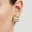 Boucles d’Oreilles Dorées avec Perles Nacrées