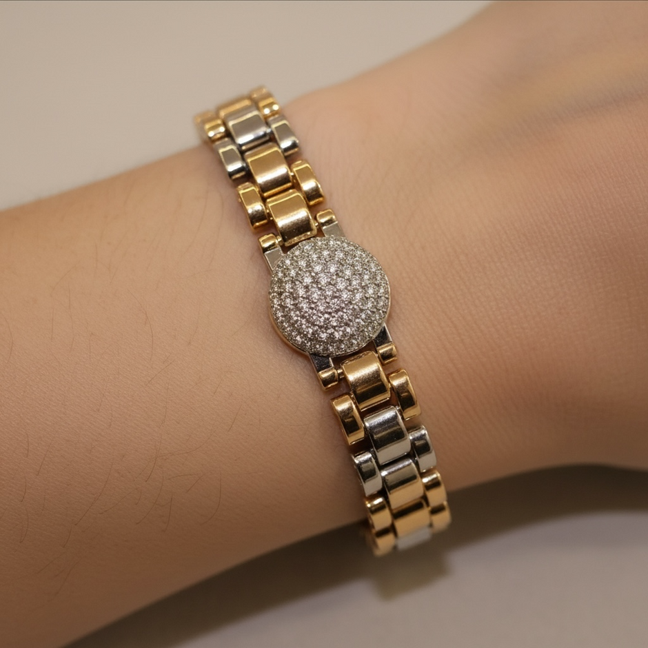 Bracelet Maille Montre Bicolore