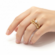 Bague de Mariage Dorée avec Pierres Scintillantes