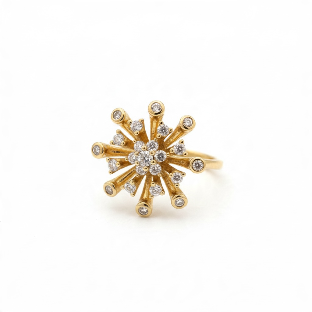 Bague Éclat Stellaire Dorée