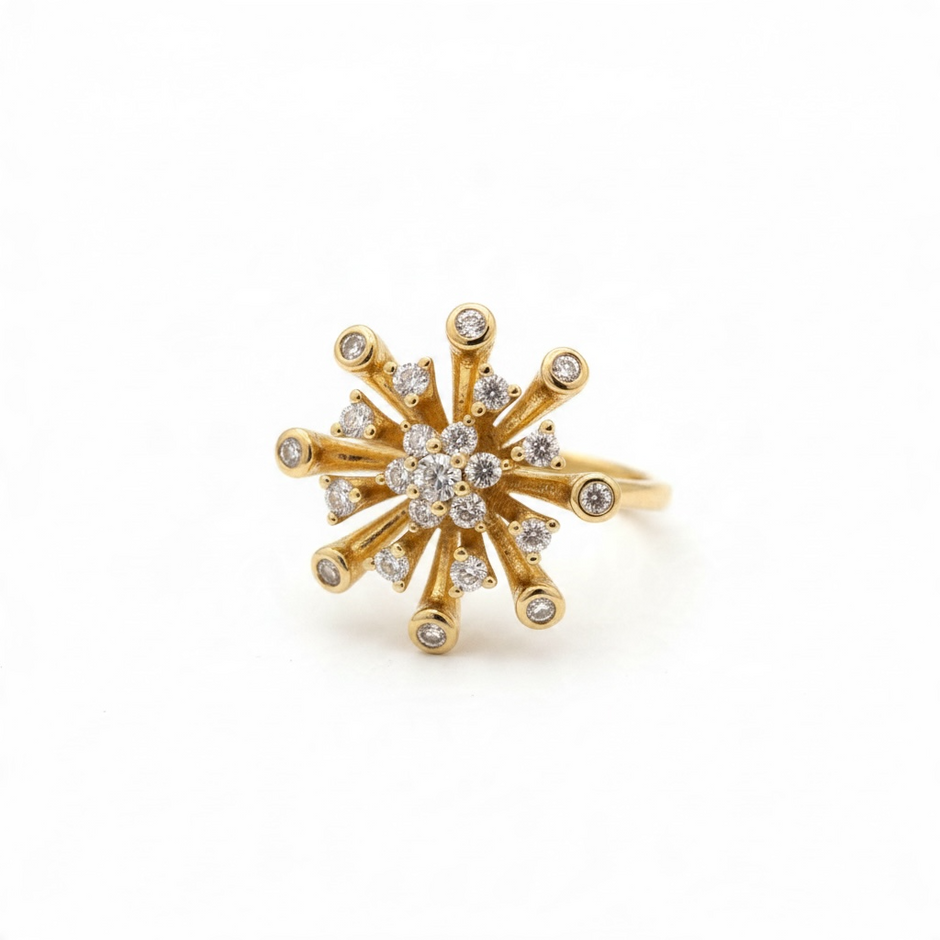 Bague Éclat Stellaire Dorée