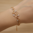 Bracelet Feuilles & Cœurs – Doré Rose