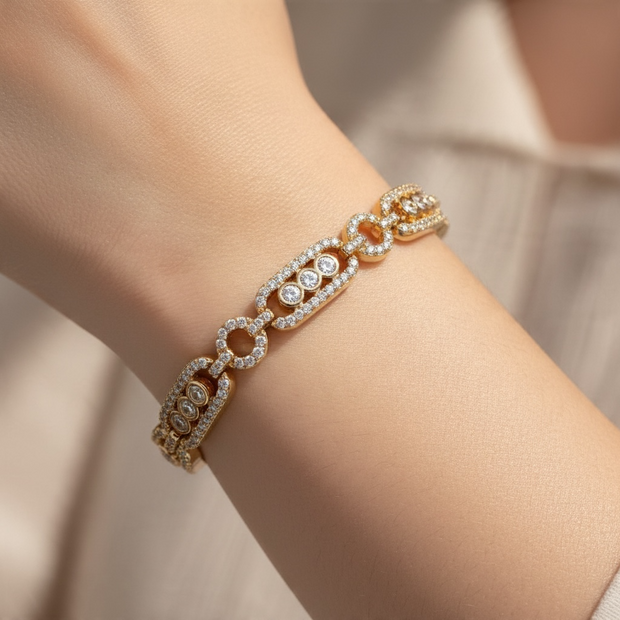 Bracelet Rose Gold avec Strass Scintillants