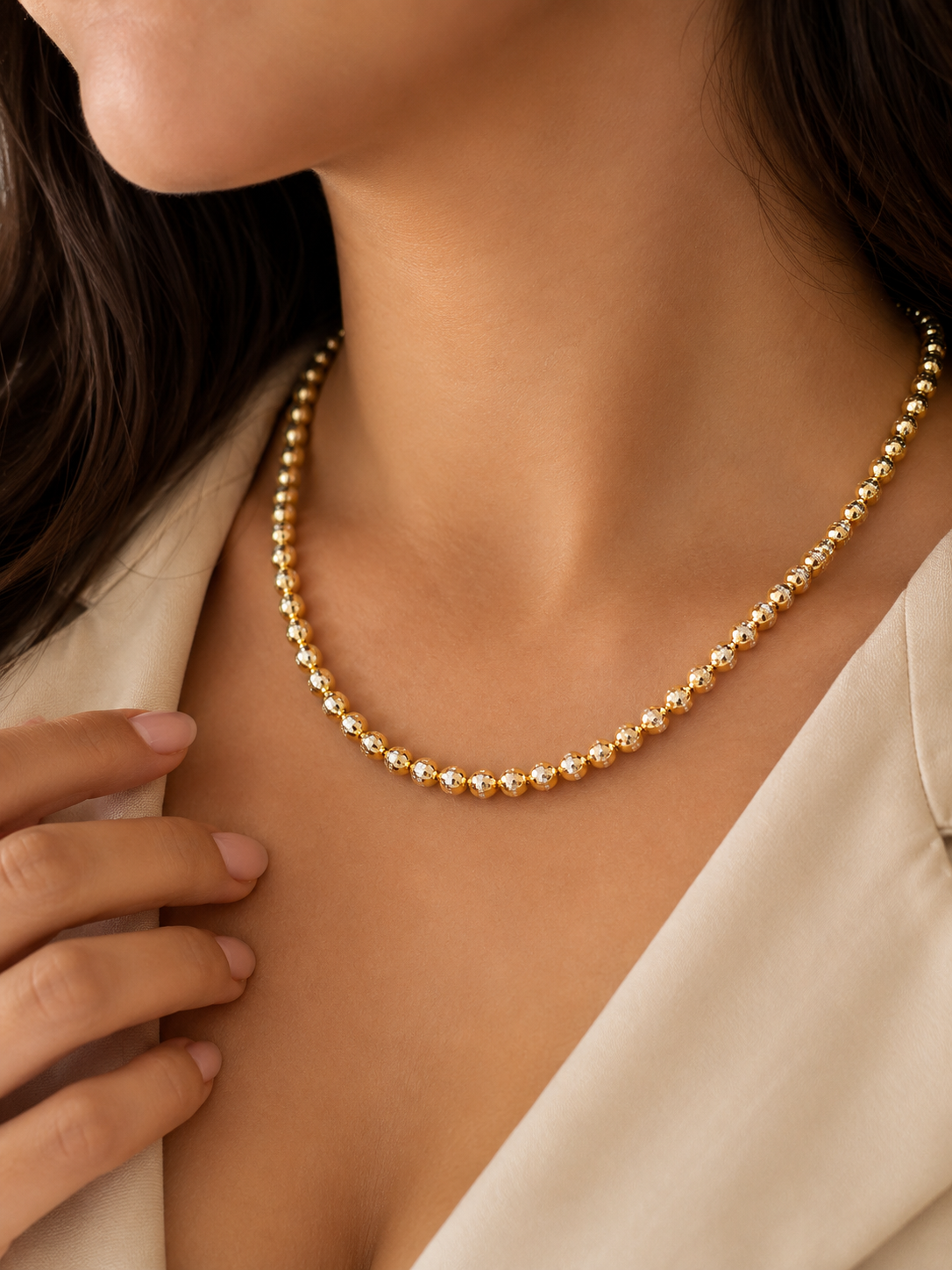 Collier Boules Dorées – Finition XP
