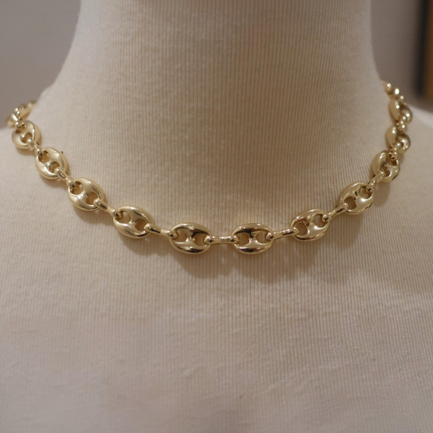 Collier Grain de Café Doré