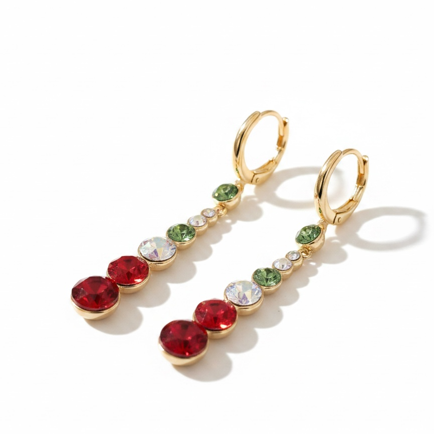 Boucles d’Oreilles Cristal Coloré – Élégance