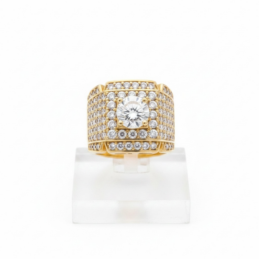 Bague Luxe Éclat Royal en Zircon 💎 | Finition Or – Style Haute Joailleri