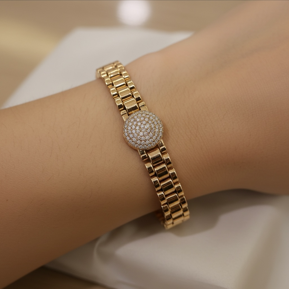Gourmette Rose Gold Style Rolex – Modèle Élégant