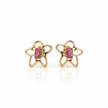 Boucles d’Oreilles Rose Gold Fleur – 3 Couleurs au Choix