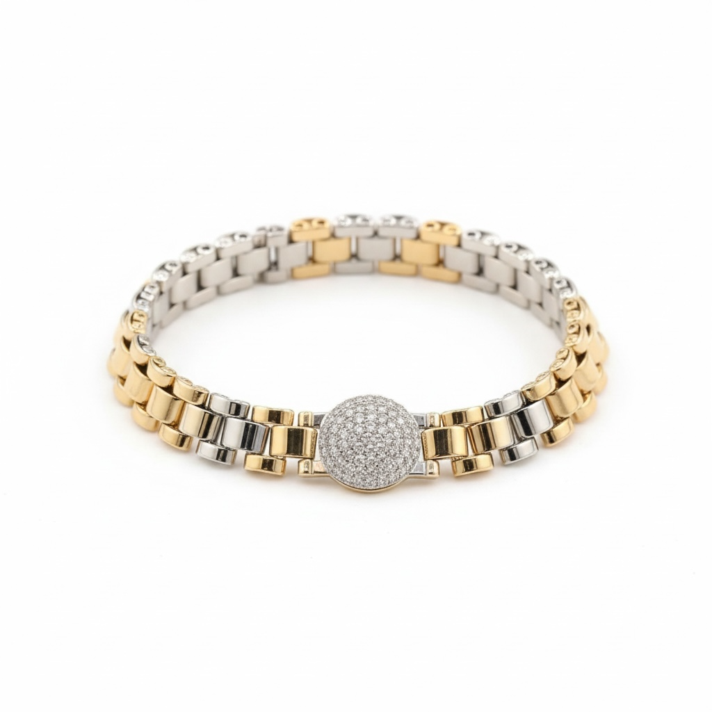 Bracelet Maille Montre Bicolore