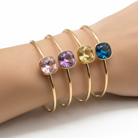 Bracelet Jonc Cristal – Rose Gold (4 coloris)