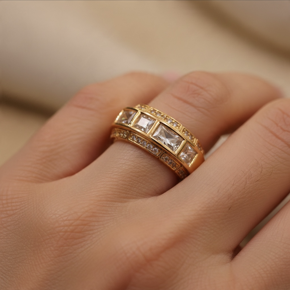 Bague Géométrique Éclat – Rose Gold