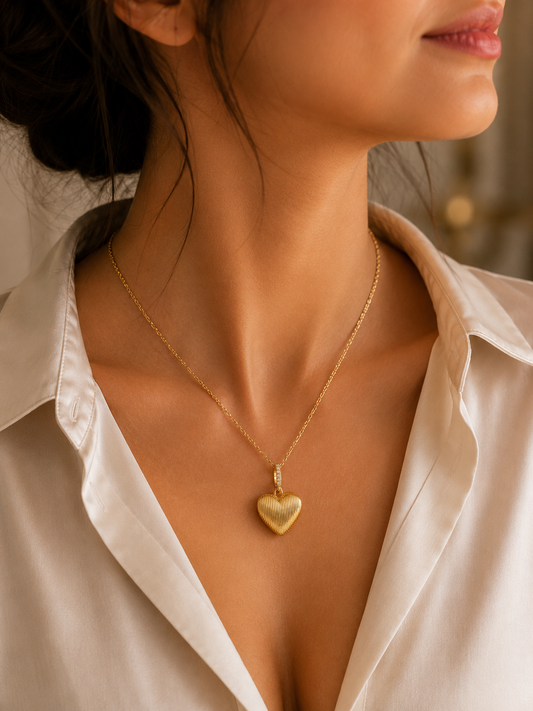 Collier pendentif cœur doré