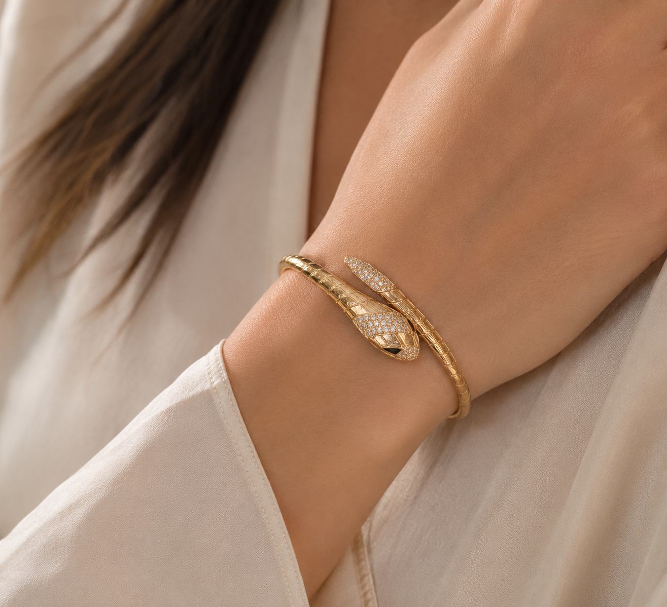 Bracelet Serpent Luxe – Qualité XP | Plaqué Or Jaune