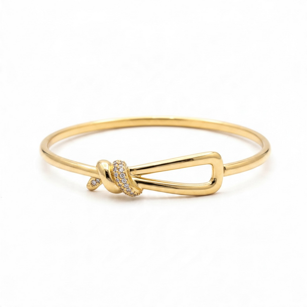 Bracelet Jonc Doré à Détail Strass
