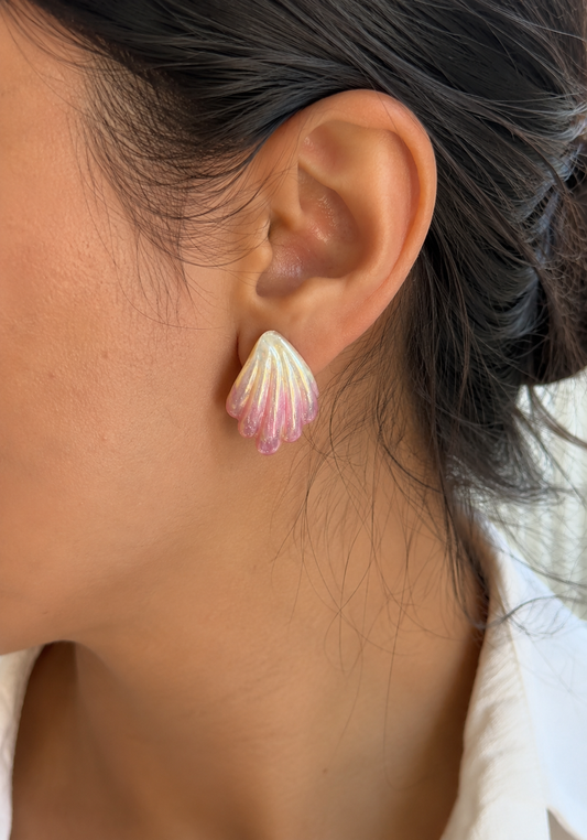 Boucles d’oreilles Coquillage Nacré Rose