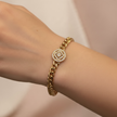 Bracelet Chaîne Doré avec Médaillon Géométrique Scintillant