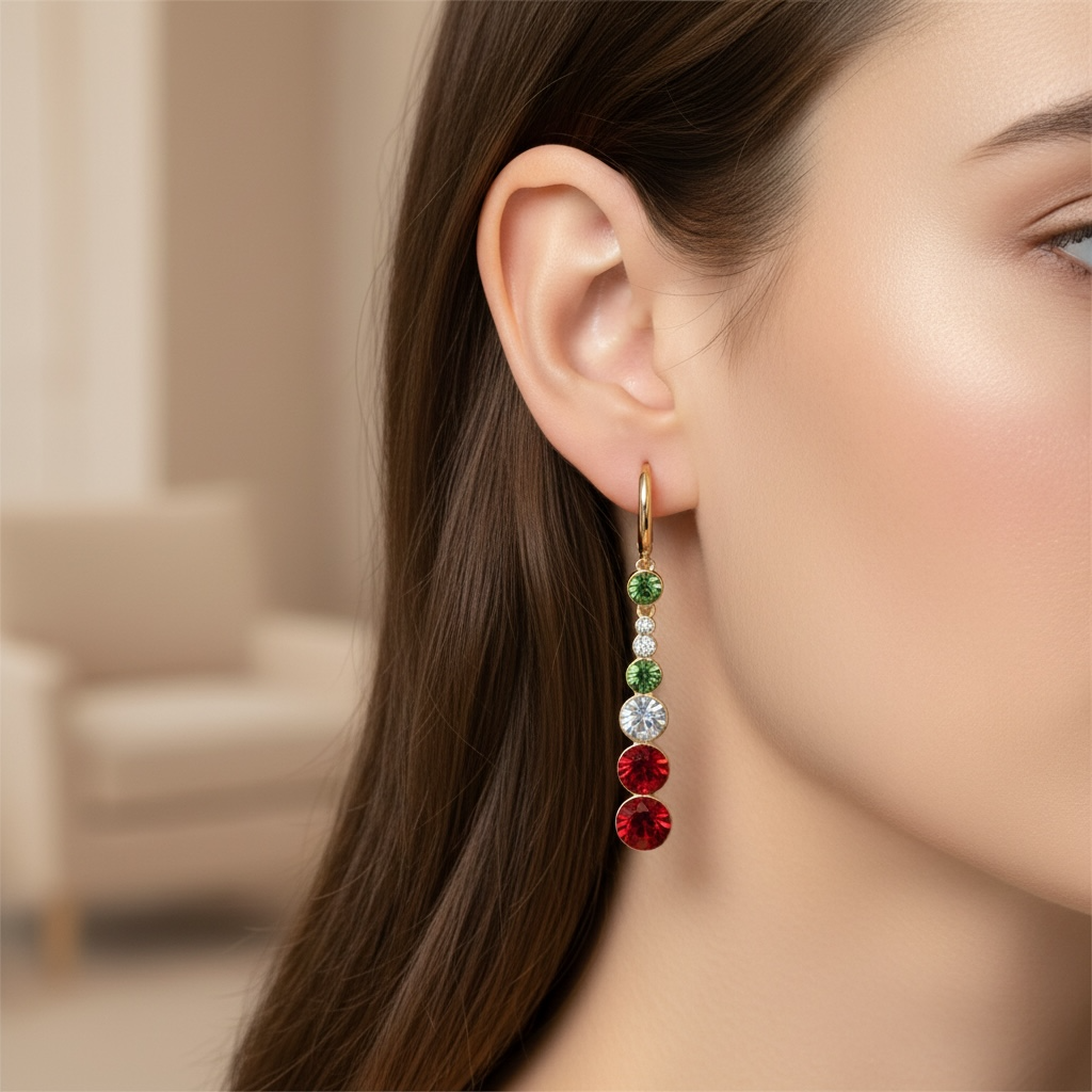 Boucles d’Oreilles Cristal Coloré – Élégance