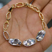 Bracelet Élégance Cristal – Maillons Dorés & Cristaux Facettés