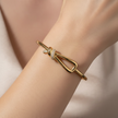 Bracelet Jonc Doré à Détail Strass
