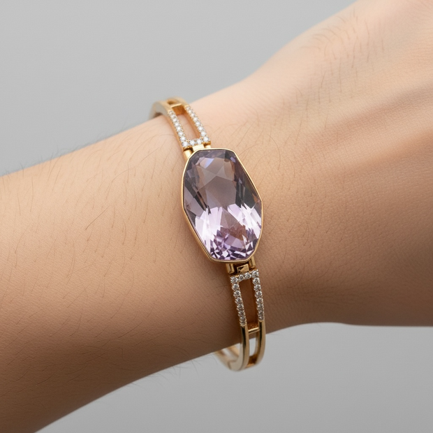 Bracelet Jonc Prestige – Cristal Facetté & Zircons