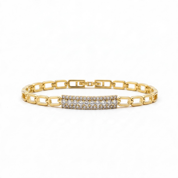 ✨ Bracelet Éclat Cristallin Doré