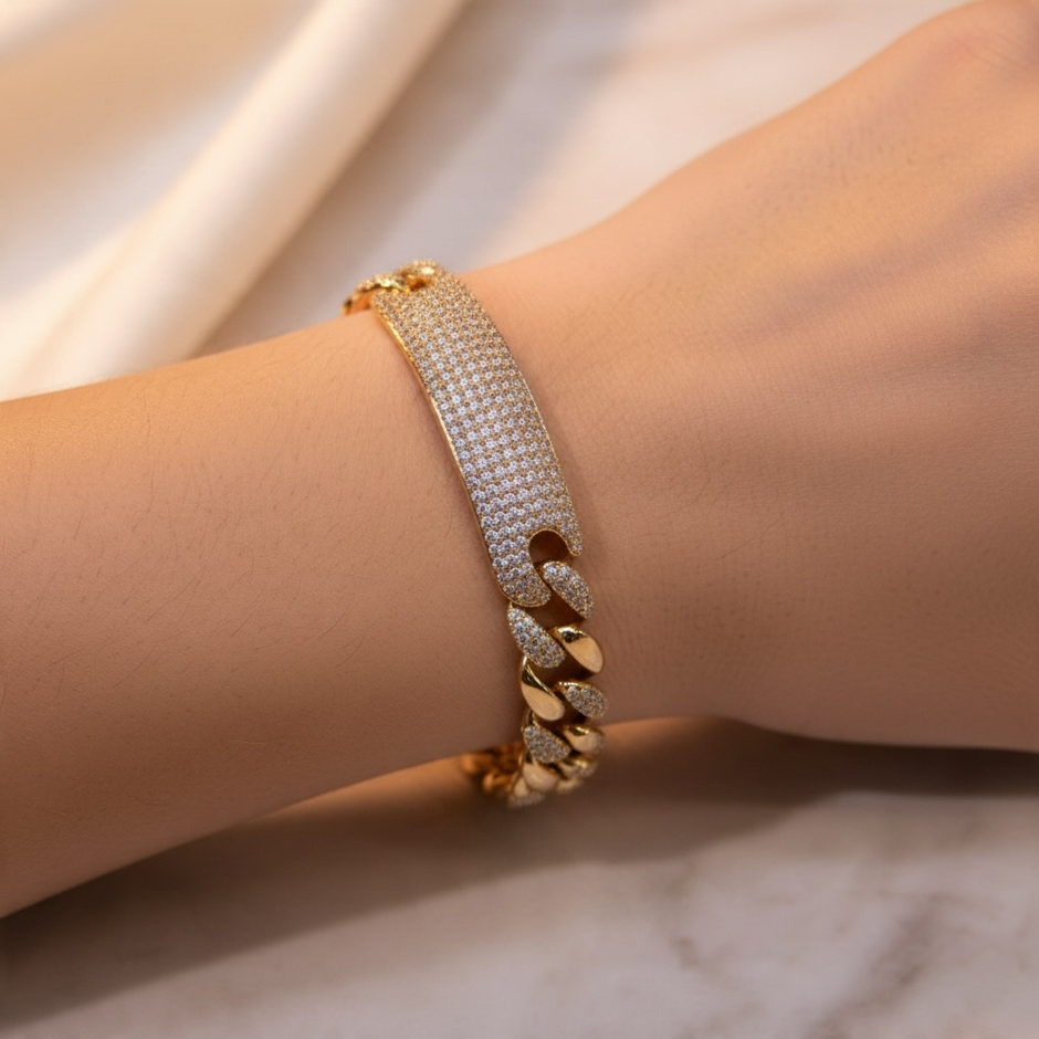👉 Gourmette Banane en Rose Gold – Modèle Tendance