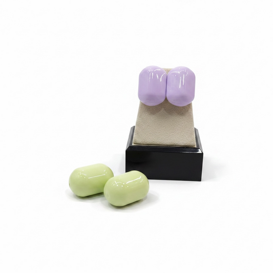 Boucles d’oreilles capsules pastel – style estival minimaliste